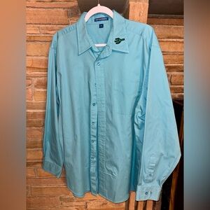 Port Authority Women's Cactus Light‎ Blue Long Sleeve Button Up Shirt Size XL